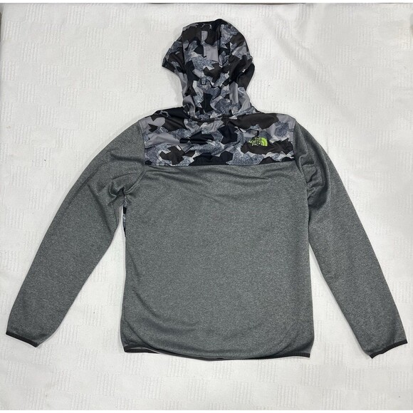 The North Face Boys Zip up Light Weight Jacket Hoodie Size XL 18/20 Gray Camo - Picture 2 of 5